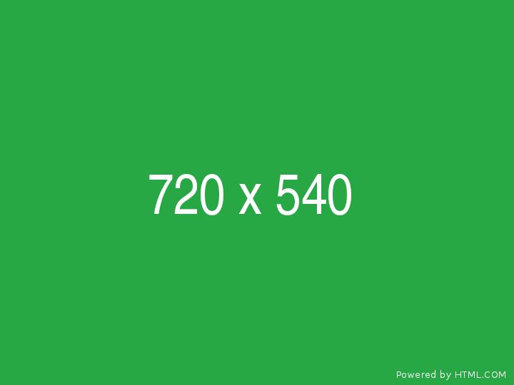 Grüner Hintergrund mit der Textanzeige „720 x 540“ in Weiß, für technische oder Designzwecke.