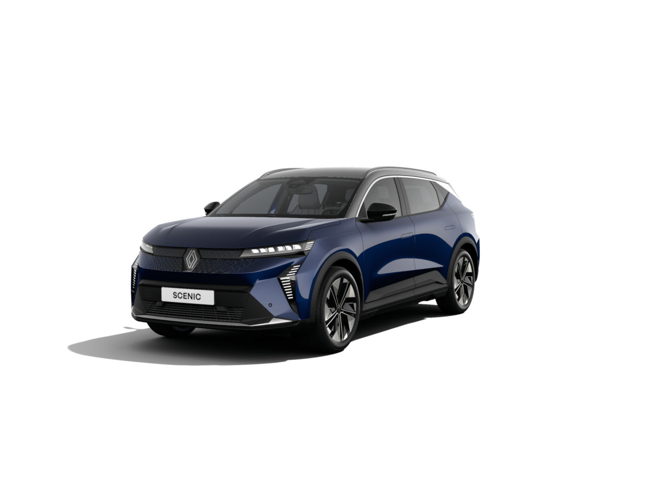 Renault Scenic in dunkelblauer Farbe, moderner SUV mit stylishen Designelementen.