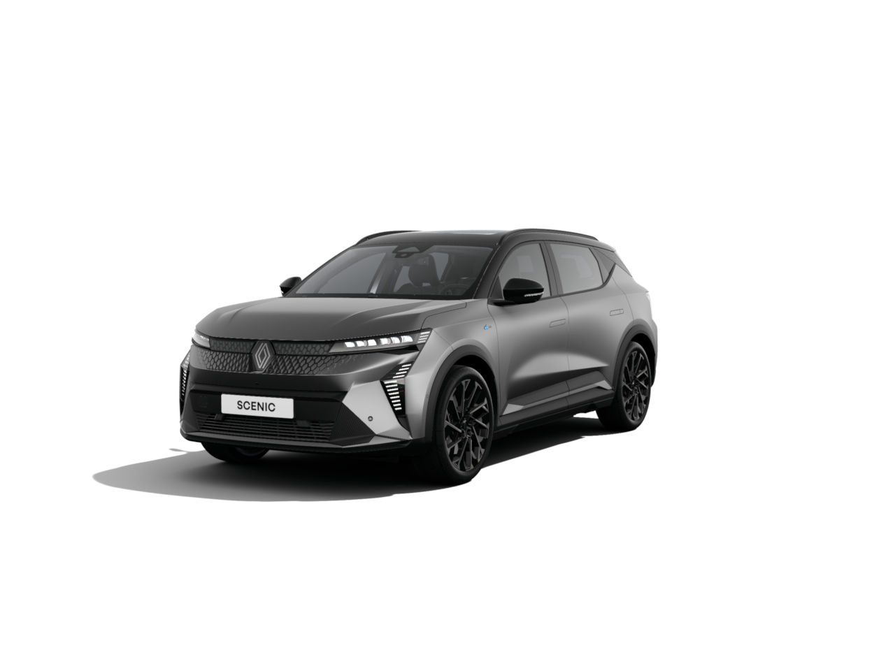 Renault Scenic in elegant Grau, moderne SUV-Design mit markanten Linien und sportlichen Details.