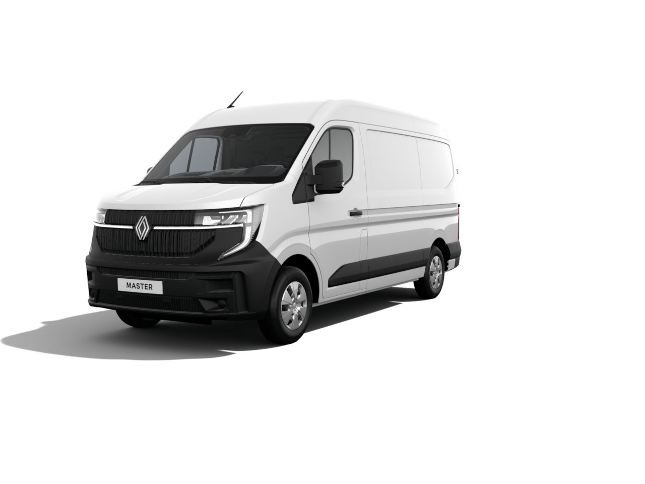 Renault Master Kastenwagen in Weiß, Frontansicht, geeignet für Transport und Gewerbe.