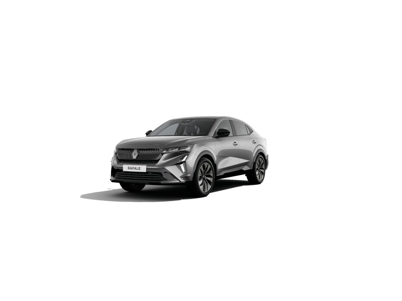Renault Rafale SUV in einer modernen, grauen Lackierung auf weißem Hintergrund.