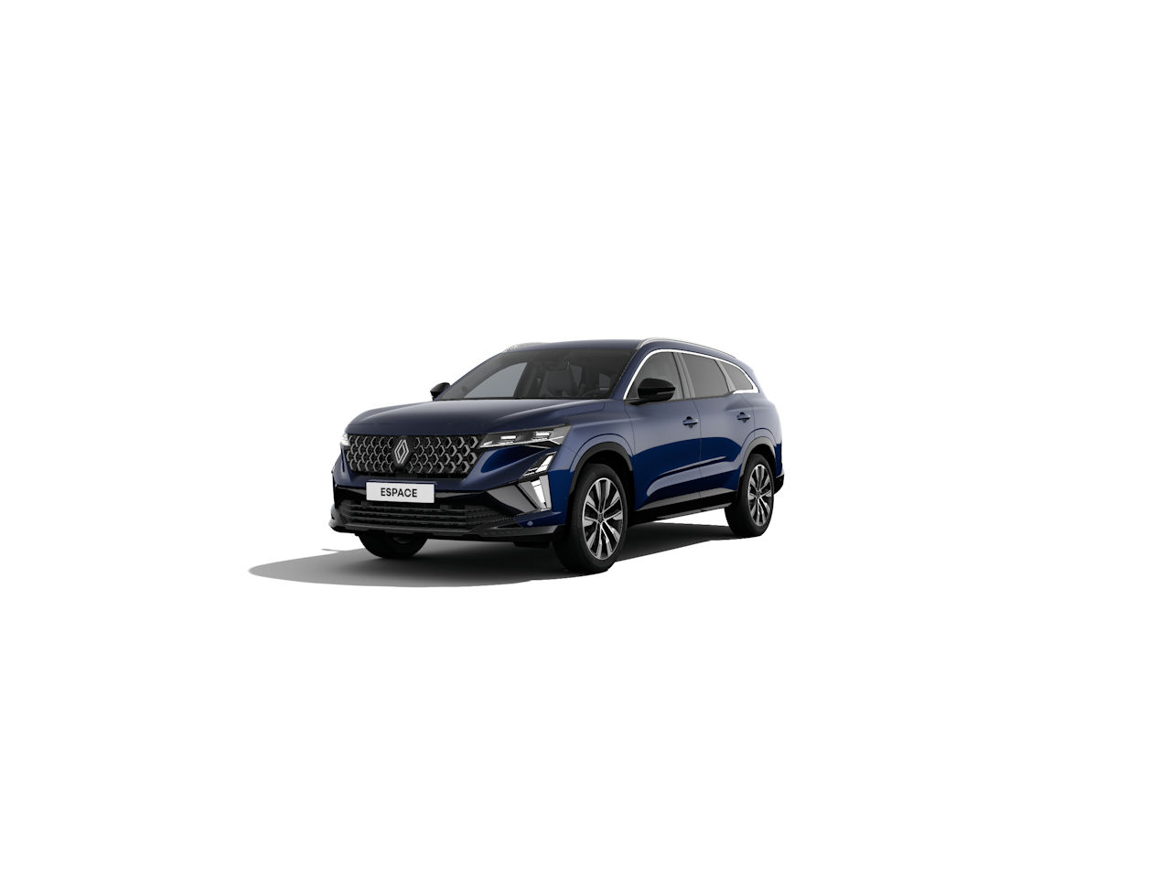 Renault Espace in blauer Farbe, modernes SUV-Design, geschmackvolle Details und sportliche Eleganz.
