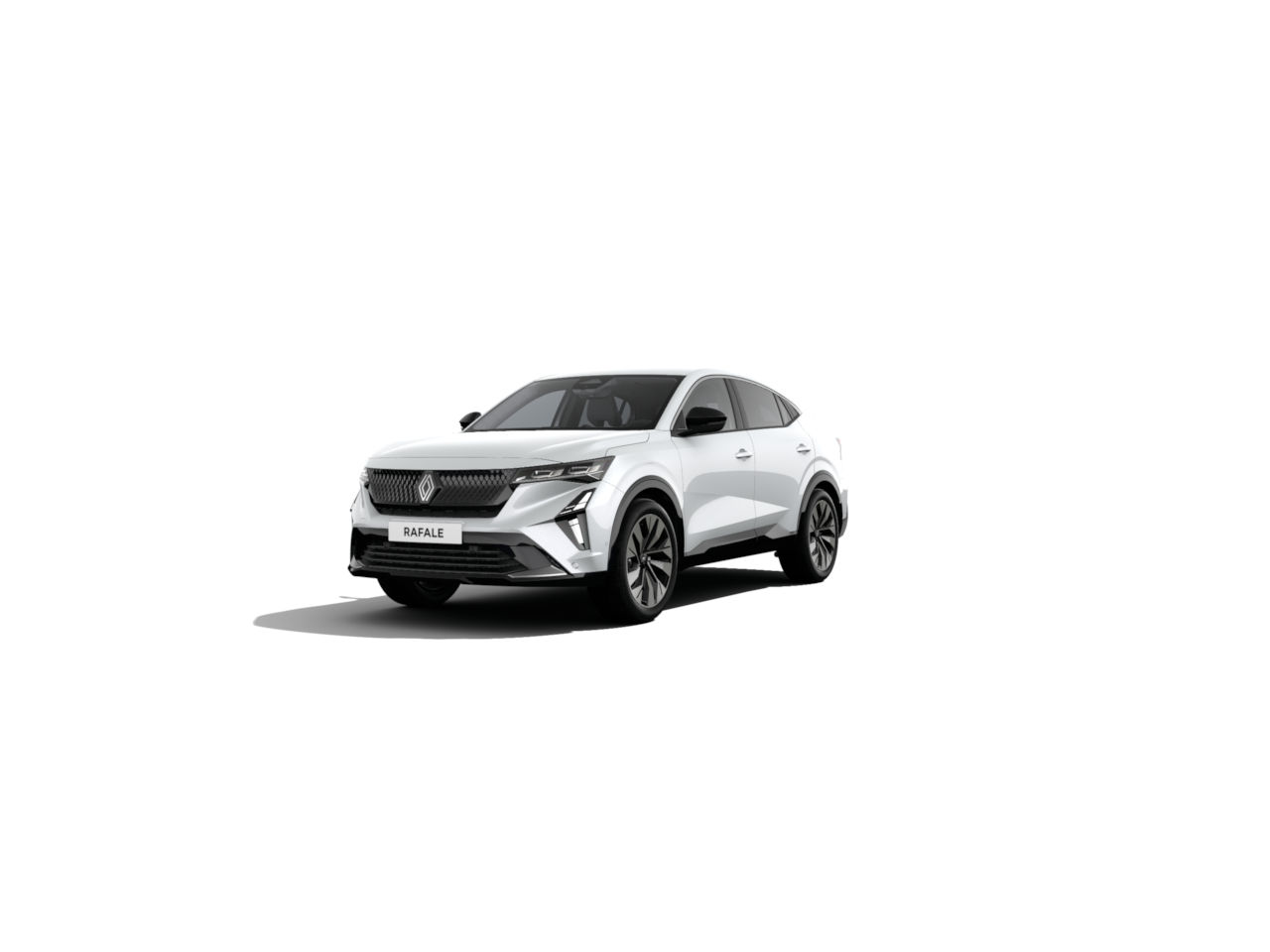 Renault Rafale, ein elegantes, weißes SUV mit einem modernen Design, frontal abgebildet.
