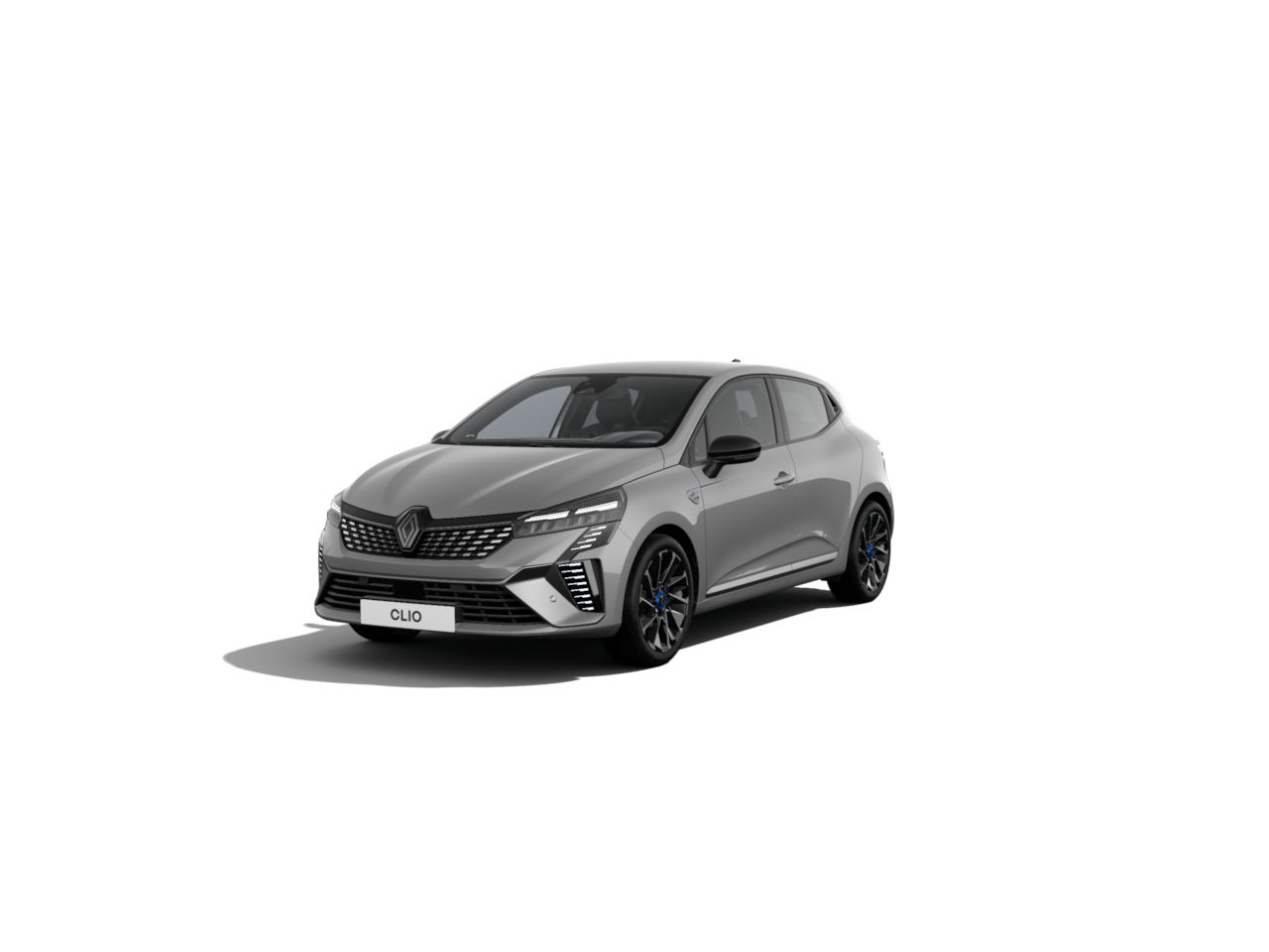 Der neue Renault Clio in grauer Farbe, sportlich designt mit modernen LED-Scheinwerfern.