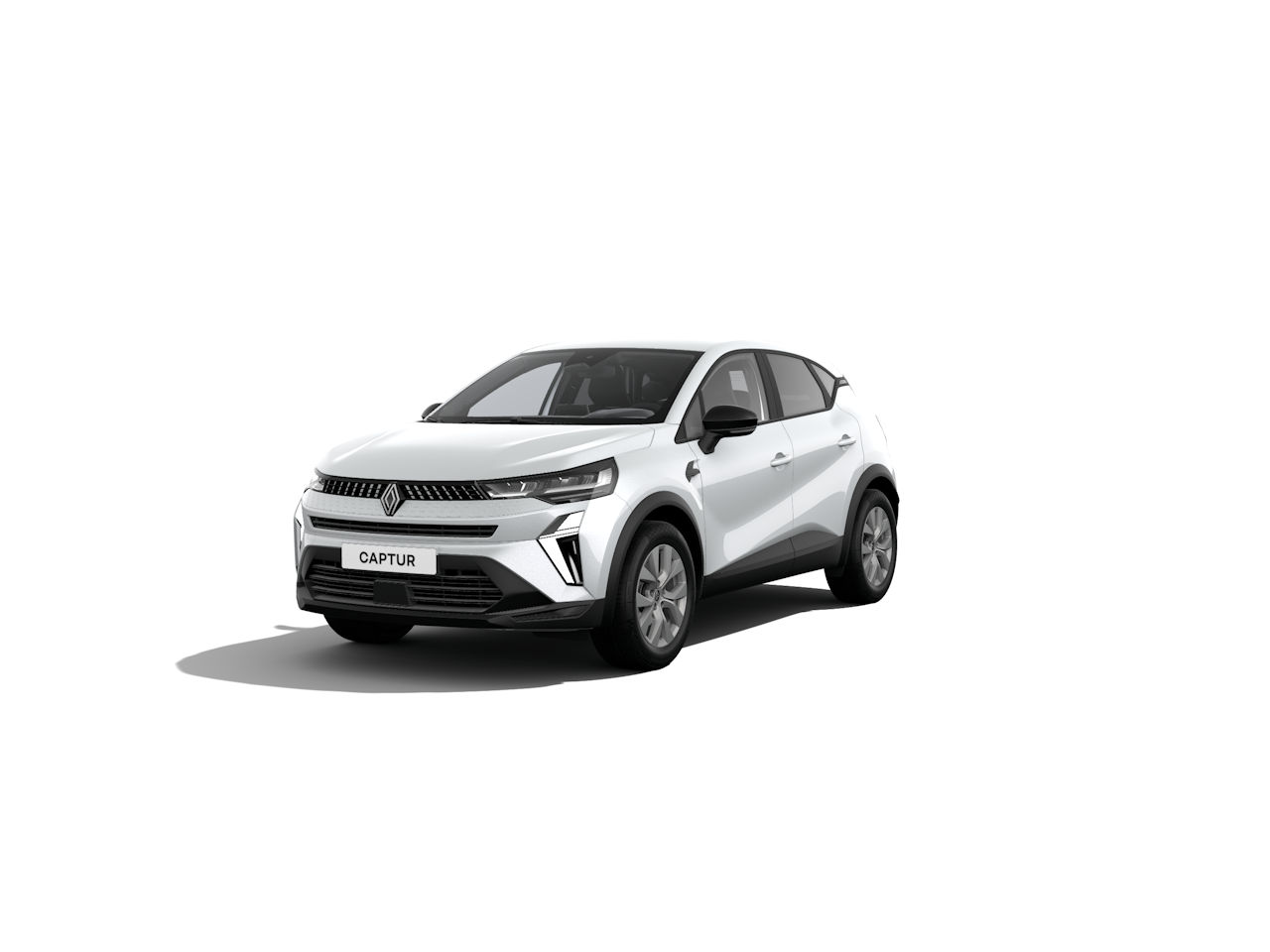 Renault Captur in Weiß, moderner SUV mit sportlichem Design, frontalansicht.