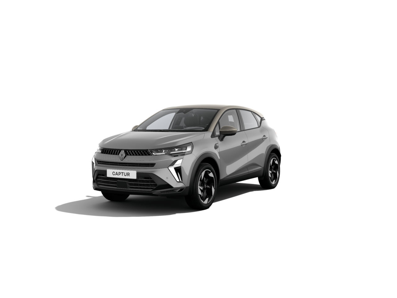 Renault Captur in grauer Farbe, moderner SUV mit sportlichem Design und markanten Linien.