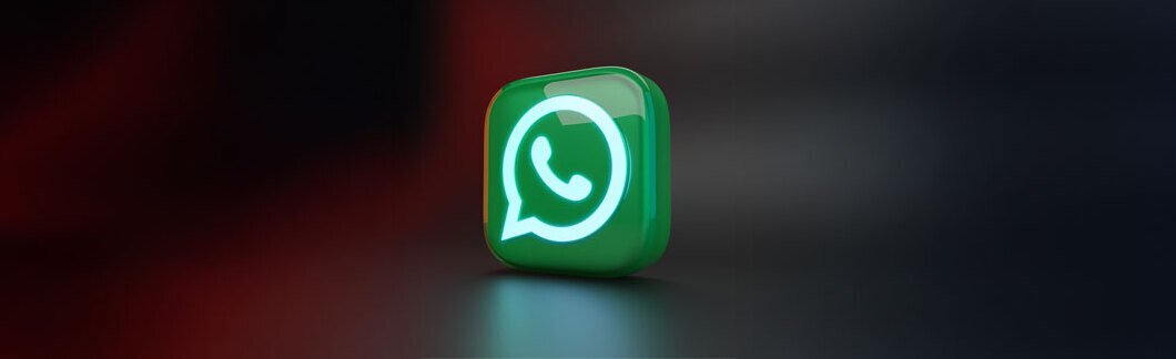 WhatsApp-Logo in grün auf schwarzem Hintergrund, leuchtende Ikone für Messaging-App.