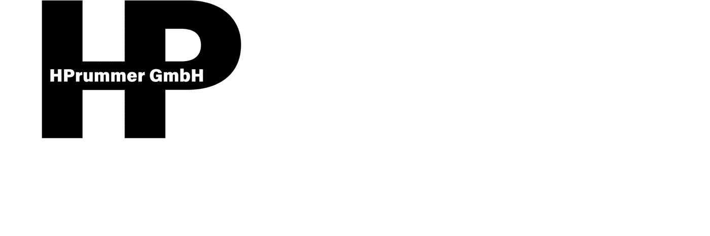 Logo von HPrummer GmbH, bestehend aus den Buchstaben H und P in Schwarz auf weißem Hintergrund.