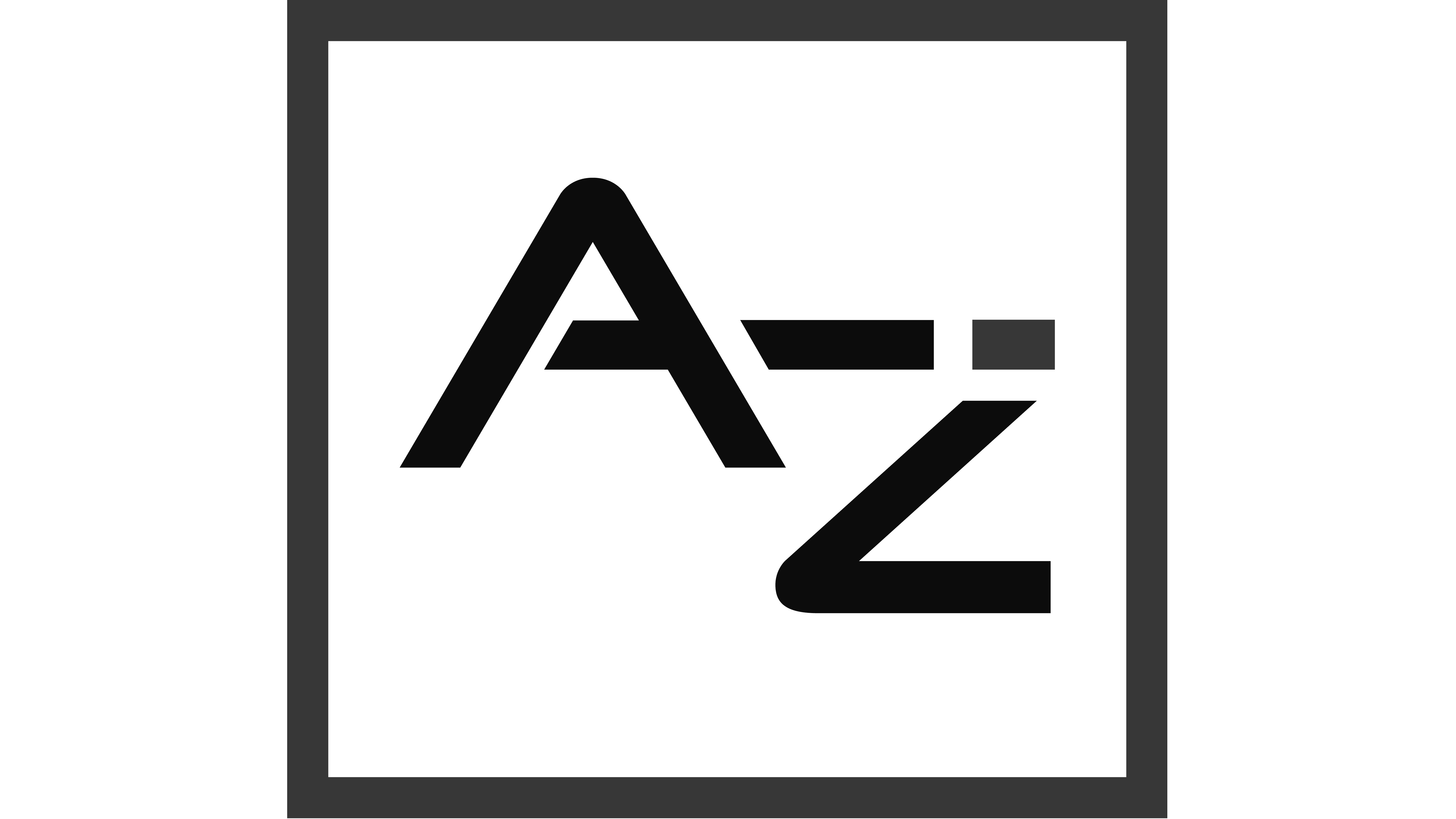 Grafik mit den Buchstaben A bis Z in fetter Schrift auf grünem Hintergrund, umrahmt von einem rechteckigen Rahmen.