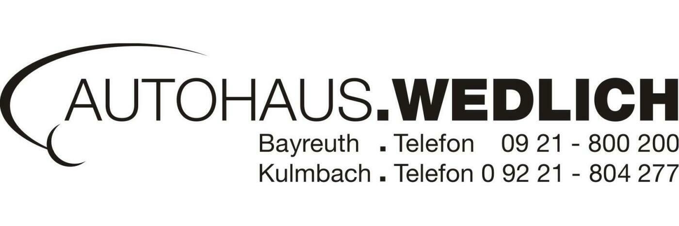 Logo von Autohaus Wedlich mit Kontaktdaten für Bayreuth und Kulmbach.